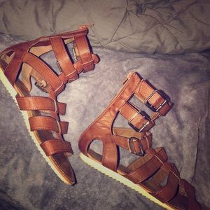 Brown gladiator sandals